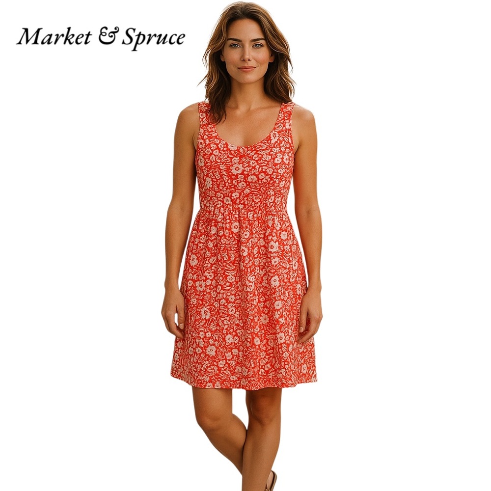 NWT Market & Spruce Multicolored Sheath Dress Sleeveless V-neck